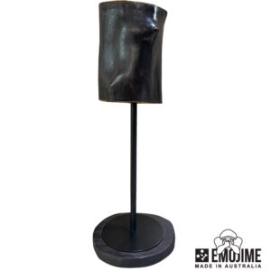 Black carved table lamp