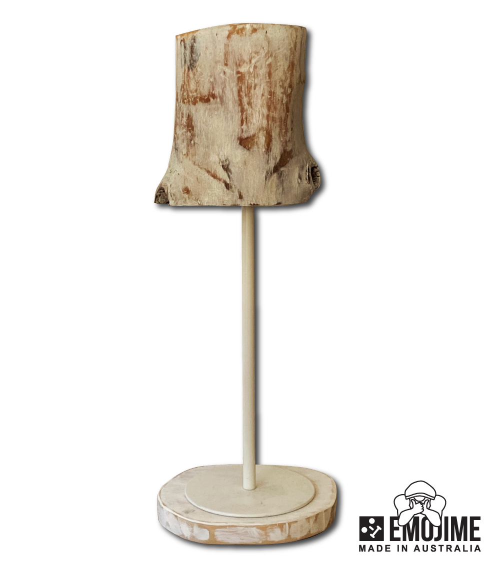 White carved table lamp